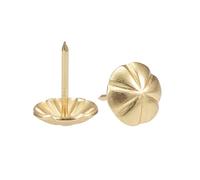 sourcing map Clou Tapissier Clou Ameublement Clou Meuble Punaise Pointe Tapissier Tapis Décoration Punaises 16mm Tête Diamètre 20mm Longueur Pouce Pousser Broches Doré 25Pcs