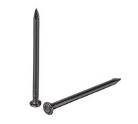 sourcing map Clous Carbone Acier Pointe Mur Ciment Quincaillerie Clou 50mm(2") 3mm Tige Diamètre Noir 50pcs