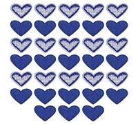sourcing map Coeur Forme Fer sur Patchs Foncé Bleu Brodé Coudre sur Love Applique Patchs pour Vêtements Vestes Sac à dos Chaussures Réparation Décorations Paquet de 33