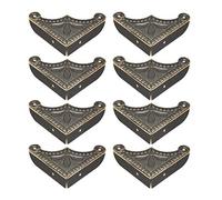 sourcing map Coin de Protection Boîte Caisse Bois Angle Protecteur Cadre Photo Livre Métal Vintage 39 x 39 x 9mm 8Pcs