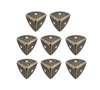 sourcing map Coin de Protection Boîte Caisse Bois Meuble Angle Protecteur Métal Vintage 21x21x21mm 8Pcs Bronze Tone