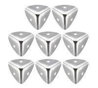 sourcing map Coin de Protection Boîte Caisse Bois Meuble Angle Protecteur Métal Vintage 25x25x25mm 8Pcs Ton Argent