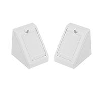 sourcing map Coin Plastique Appareil étagère Cabinet Porte 90 degrés 2 Trous Equerres avec Couvercle Cap Blanc 50Pcs