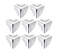 sourcing map Coin Protecteur Boîte Meuble Métal Angle Protection Bord Argenté 22 x 22 x 22mm 8Pcs