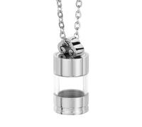 sourcing map Collier avec fiole - 1 collier avec pendentif en forme de fiole - Mini pendentif vide avec bouchon à vis (2,8 cm H x 1,1 cm OD) pour urne, cendres, parfum, bijoux, argent