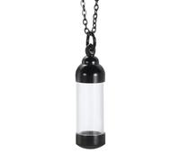 sourcing map Collier avec fiole - 1 collier avec pendentif en forme de fiole - Mini pendentif vide avec bouchon à vis (4,2 cm H x 1,1 cm OD) pour urne, cendres, parfum, bijoux, noir