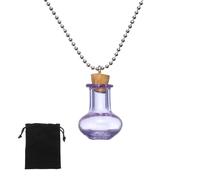 sourcing map Collier avec fiole en forme de vase, petites bouteilles en verre, pendentifs avec bouchons en liège, pochette en velours pour bijoux, loisirs créatifs, 22 mm, Verre, Agate