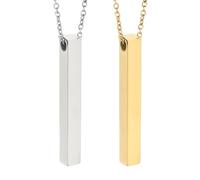 sourcing map Collier avec pendentif en forme de barre en acier inoxydable pour homme et femme, estampage vierge à graver, bijoux cadeaux pour anniversaire, inches, Acier inoxydable, /