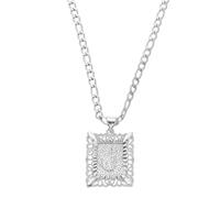 sourcing map Collier avec pendentif lettre initiale pour homme et femme en acier inoxydable, Pas de gemme