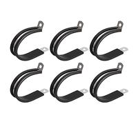 sourcing map Collier de Serrage 42mm 304 Inox Acier Caoutchouc 6pcs | Amorti Isolé Attache, Grillage Rigide Sangle Clip Fixation Tube Tuyau