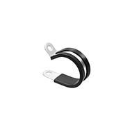 sourcing map Collier de Serrage avec Insert en Caoutchouc 20mm Acier Inox Isolé Pince R Forme Métal 10Pcs