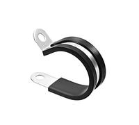 sourcing map Collier de Serrage avec Insert en Caoutchouc 40mm Acier Inox Isolé Pince R Forme Métal 5Pcs