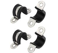sourcing map Collier de Serrage avec Insert en Caoutchouc Tuyau Pince Clip Serre Joint 12mm Dia forme U bordée caoutchouc 304 acier inox Collier Attache cable 4Pcs