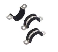 sourcing map Collier de Serrage avec Insert en Caoutchouc Tuyau Pince Clip Serre Joint 25 mm Diamètre en caoutchouc EPDM bordée en U Tube 3pcs