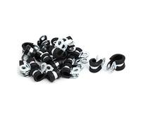sourcing map Collier de Serrage avec Insert en Caoutchouc Tuyau Pince Clip Serre Joint 8mm dia caoutchouc doublé r en forme zingué Attache câble 20pcs