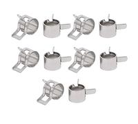 sourcing map Collier de Serrage Tuyau Pince Clip Serre Joint 7mm Diamètre intérieur Nickel à attache à ressort 10pcs