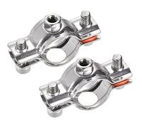 sourcing map Collier de Serrage Tuyau Pince Clip Serre Joint Mur Plafond Support Tube 304 Acier Inoxydable Réglable Tube Support Pince pour 32-34mm Tube 2Pcs