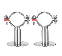 sourcing map Collier de Serrage Tuyau Pince Clip Serre Joint Mur Support Plafond Tube 304 Acier Inoxydable Réglable Tube Sangle Pince pour 48-51mm Tube 2Pcs