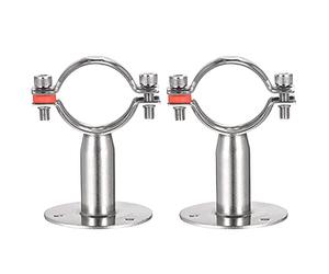 sourcing map Collier de Serrage Tuyau Pince Clip Serre Joint Mur Support Plafond Tube 304 Acier Inoxydable Réglable Tube Sangle Pince pour 48-51mm Tube 2Pcs