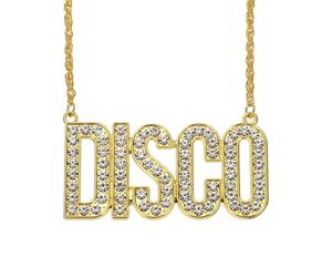 sourcing map Collier disco pour homme, tenue disco des années 70, collier chaîne accessoires pour homme et femme années 50, 60, 70, 80, fête à thème, bijoux, cadeau, doré