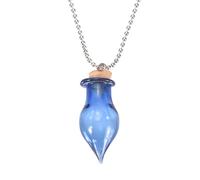 sourcing map Collier en acier inoxydable avec pendentif en forme de goutte d'eau et flacon de parfum, 28, Verre, Pas de pierre précieuse