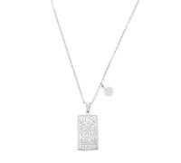 sourcing map Collier en acier titane avec signe du zodiaque du tarot, collier pour femme, 26x12mm, Acier allié, Pas de gemme
