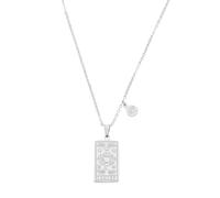 sourcing map Collier en acier titane avec signe du zodiaque du tarot, collier pour femme, 26x12mm, Acier allié, Pas de gemme