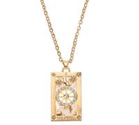 sourcing map Collier en alliage avec carte de tarot, couronne de tarot, cœur, 30mm, Acier allié, Pas de gemme