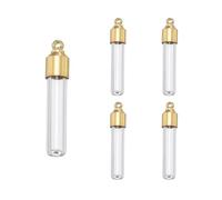 sourcing map Collier fiole en acier inoxydable et verre à fond plat - Bouteille de parfum - Collier avec pendentif en forme d'urne, 28, Verre, Pas de pierre précieuse