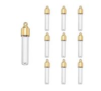 sourcing map Collier fiole en acier inoxydable et verre à fond plat - Bouteille de parfum - Collier avec pendentif en forme d'urne, 28, Verre, Pas de pierre précieuse