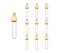 sourcing map Collier fiole en acier inoxydable et verre à fond rond - Bouteille de parfum - Collier avec pendentif urne pour cendres, 28, Verre, Pas de pierre précieuse