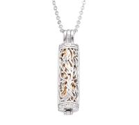 sourcing map Collier funéraire arbre de vie en acier inoxydable avec pendentif cylindrique creux avec récipient à cendres intérieur et bouchon à vis pour femme, or rose