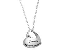 sourcing map Collier funéraire en forme de cœur pour cendres de grand-mère, collier funéraire imperméable avec entonnoir pour cendres de vos proches (argenté)