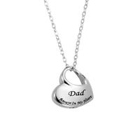sourcing map Collier funéraire en forme de cœur pour cendres de papa, urne funéraire - Pendentif souvenir étanche avec entonnoir pour cendres de vos proches (argenté)
