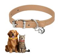 sourcing map Collier pour chien avec clochette - En cuir synthétique - Rembourré - Boucle réglable - 25,4 cm - Pour tasse de thé, petit chien, chaton, chat et petits animaux