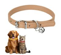sourcing map Collier pour chien avec clochette - En cuir synthétique - Rembourré - Boucle réglable - 30,5 cm - Pour tasse de thé, petit chien, chaton, chat et petits animaux