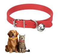 sourcing map Collier pour chien avec clochette - En cuir synthétique - Rembourré - Boucle réglable - 50,8 cm - Pour tasse de thé, petit chien, chaton, chat et petits animaux