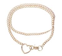 sourcing map Collier ras du cou réglable en forme de cœur avec anneau en O - Double couche cubaine avec fermoir pour femme - Bijoux punk gothique, 1, Acier inoxydable, Pas de gemme
