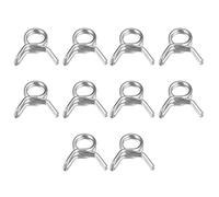 sourcing map Collier Serrage Tuyau Double Fil Ressort, 10pcs 304 Acier Inox 5mm Apte Interne Diamètre 5.5mm-6.2mm OD Tuyau Carburant Conduite Silicone Tube Ressort Clips