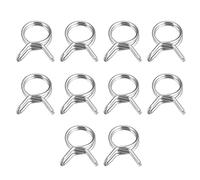 sourcing map Collier Serrage Tuyau Double Fil Ressort, 10pcs 304 Acier Inox 8mm Apte Interne Diamètre 8.8mm-9.5mm OD Tuyau Carburant Conduite Silicone Tube Ressort Clips