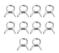 sourcing map Collier Serrage Tuyau Double Fil Ressort, 10pcs 304 Inox Acier 7mm Apte Interne Diamètre 7.8mm-8.2mm OD Tuyau Carburant Conduite Silicone Tube Ressort Clips