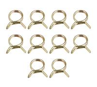 sourcing map Collier Serrage Tuyau Double Fil Ressort, 10pcs 65Mn Acier 23mm Apte Interne Diamètre 24mm -25.3mm OD Tuyau Carburant Conduite Silicone Tube Ressort Clips, Couleur Zinc Plaqué