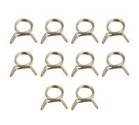sourcing map Collier Serrage Tuyau Double Fil Ressort, 10pcs 65Mn Acier 9mm Apte Interne Diamètre 9.7mm-10.5mm OD Tuyau Carburant Conduite Silicone Tube Ressort Clips, Couleur Zinc Plaqué