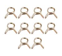 sourcing map Collier Serrage Tuyau Double Fil Ressort, 50pcs 65Mn Acier 6mm Apte Interne Diamètre 6.7mm-7.3mm OD Tuyau Carburant Conduite Silicone Tube Ressort Clips, Couleur Zinc Plaqué