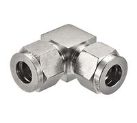 sourcing map Compression Tube Raccord 3/8" à 3/8" OD Tube 304 Acier Inox Union Coude 90 Degré Double Virole Accouplement Connecteur