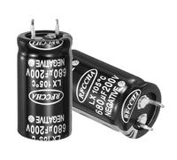 sourcing map Condensateur électrolytique à clipser 200 V 680 uF, 2 amplificateurs audio à 2 broches, condensateur électrolytique en aluminium pour filtre audio, appareils ménagers intelligents