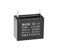 sourcing map Condensateur Ventilateur Plafond CBB61 3uF 450V AC Insertion Simple Métallisé Polypropylène Condensateurs à Film 38x20x30mm pour Générateur Moteur Pompe à Eau