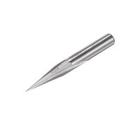 sourcing map Conique Bois Gravure CNC Routeur Pointe, Solide Carbure 2 Droite Cannelures Sculpture Outil pour Acrylique PVC MDF Plastique, 6mm Tige 0.5mm Pointe 15 Degré 50mm Longueur