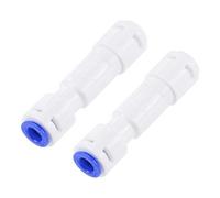 sourcing map Connecteur Rapide Flux Restricteur 300CC 1/4" à 1/4" Connexion Droite Raccord Cloisons pour RO Purificateur Eau 65mm Blanc Bleu 2Pcs