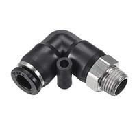 sourcing map Connexion à Pression Tube Raccord Mâle Coude 6mm Tube OD x G1/8" Filetage Pneumatique Air Pousser Verrouillage Raccord 4Pcs